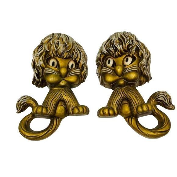 Mid Century Lion Plaques by Homco // Adorable Lion // Lion Decor // Mid Century - Picture 1 of 9